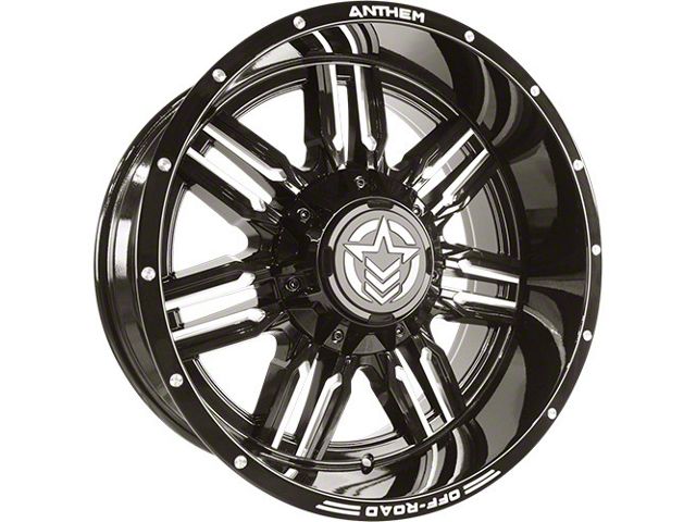 Anthem Off-Road Equalizer Gloss Black Milled 6-Lug Wheel; 20x10; -24mm Offset (19-24 Sierra 1500)