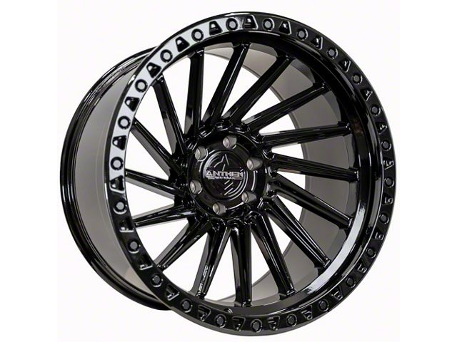 Anthem Off-Road Turbine Gloss Black 8-Lug Wheel; 22x12; -24mm Offset (07-10 Silverado 3500 HD SRW)