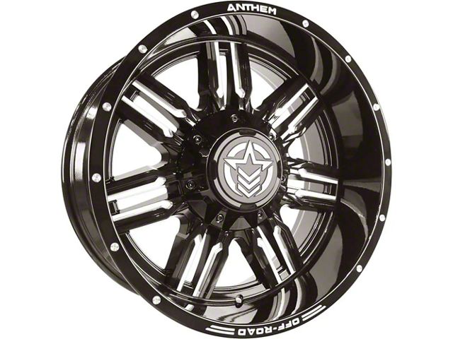 Anthem Off-Road Equalizer Gloss Black Milled 5-Lug Wheel; 20x10; -24mm Offset (02-08 RAM 1500, Excluding Mega Cab)