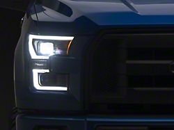 Anzo USA Full LED Plank Style Projector Headlights with DRL, Initiation and Sequential Turn Signal; Black Housing; Clear Lens (15-17 F-150 w/ Factory Halogen Headlights)