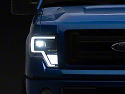 Anzo USA Full LED Plank Style Projector Headlights with Initiation and Sequential Turn Signal; Black Housing; Clear Lens (09-14 F-150 w/ Factory Halogen Headlights)