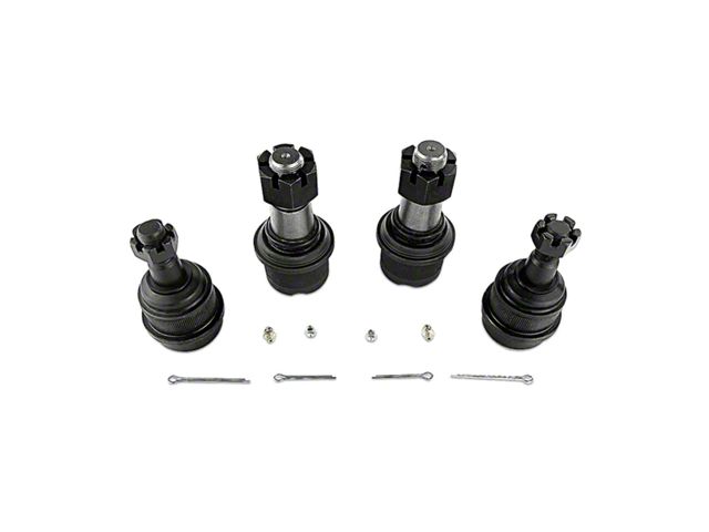 Apex Chassis HD Ball Joint Kit with Knurled Uppers; 4-Pack (14-18 RAM 3500)