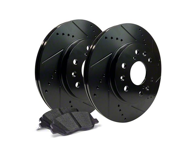Apex One Elite Cross-Drill and Slots 6-Lug Brake Rotor and Friction Point Pad Kit; Front and Rear (10-11 F-150)