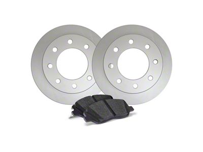 Apex One Enviro-Friendly Geomet OE 8-Lug Brake Rotor and Friction Point Pad Kit; Front (11-12 4WD F-250 Super Duty)