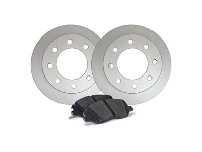 Apex One Enviro-Friendly Geomet OE 8-Lug Brake Rotor and Friction Point Pad Kit; Front and Rear (13-22 4WD F-250 Super Duty)