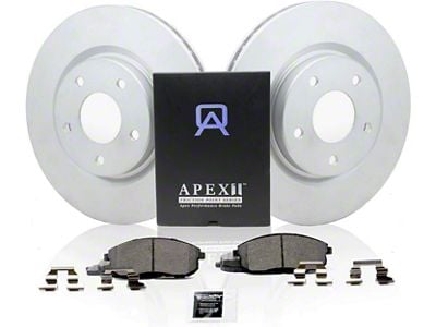 Apex One Enviro-Friendly Geomet OE 6-Lug Brake Rotor and Friction Point Pad Kit; Rear (19-21 Ranger)