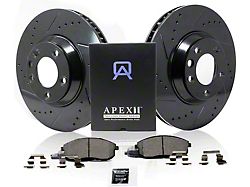 Apex One Elite Cross-Drill and Slots 6-Lug Brake Rotor and Friction Point Pad Kit; Front (05-06 Sierra 1500 w/ Rear Drum Brakes; 07-18 Sierra 1500)