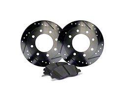 Apex One Elite Cross-Drill and Slots 8-Lug Brake Rotor and Friction Point Pad Kit; Front and Rear (20-24 Sierra 2500 HD)
