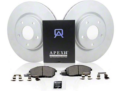 Apex One Enviro-Friendly Geomet OE 6-Lug Brake Rotor and Friction Point Pad Kit; Rear (01-06 Silverado 1500 w/ Dual Piston Rear Calipers)