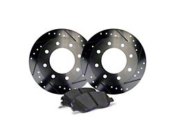 Apex One Elite Cross-Drill and Slots 8-Lug Brake Rotor and Friction Point Pad Kit; Front and Rear (20-26 Silverado 2500 HD)