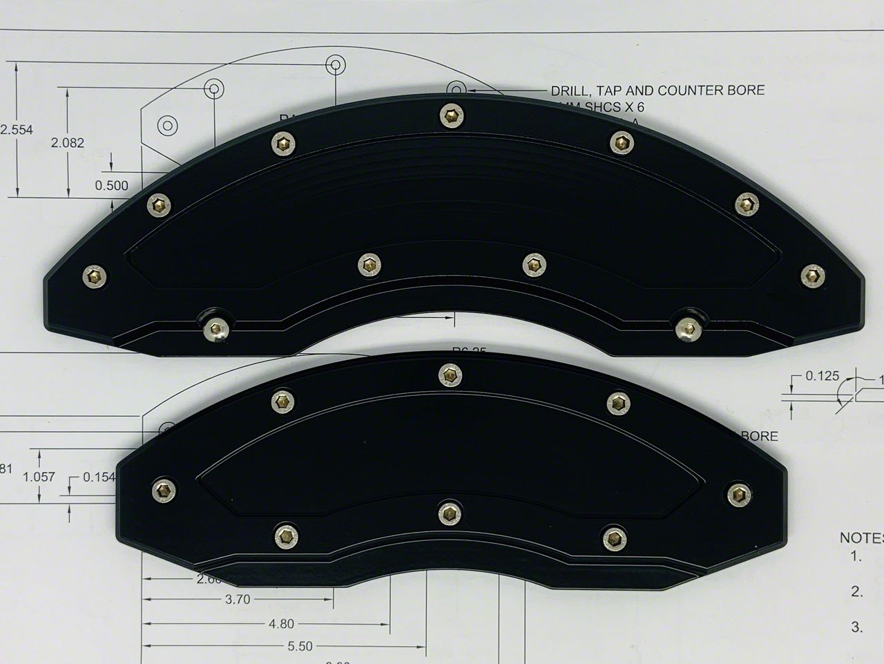 Apex Overlay Gen III Brake Caliper Overlays; Black; Front and Rear (15-24 F-150 w/ 18+ Inch Wheels)