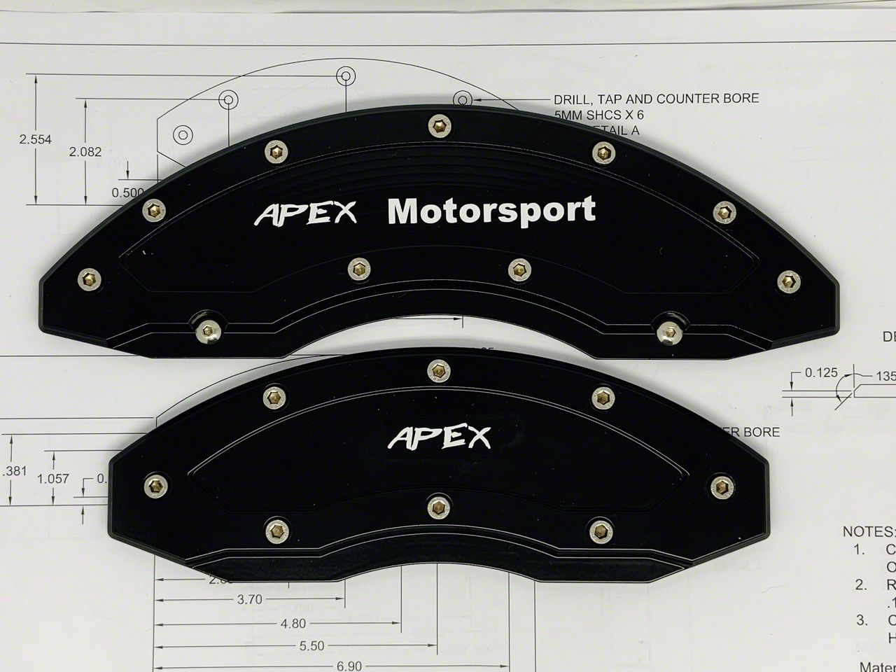 Apex Overlay Gen III Brake Caliper Overlays; Black; Front and Rear (97-24 F-150 w/ 18+ Inch Wheels)