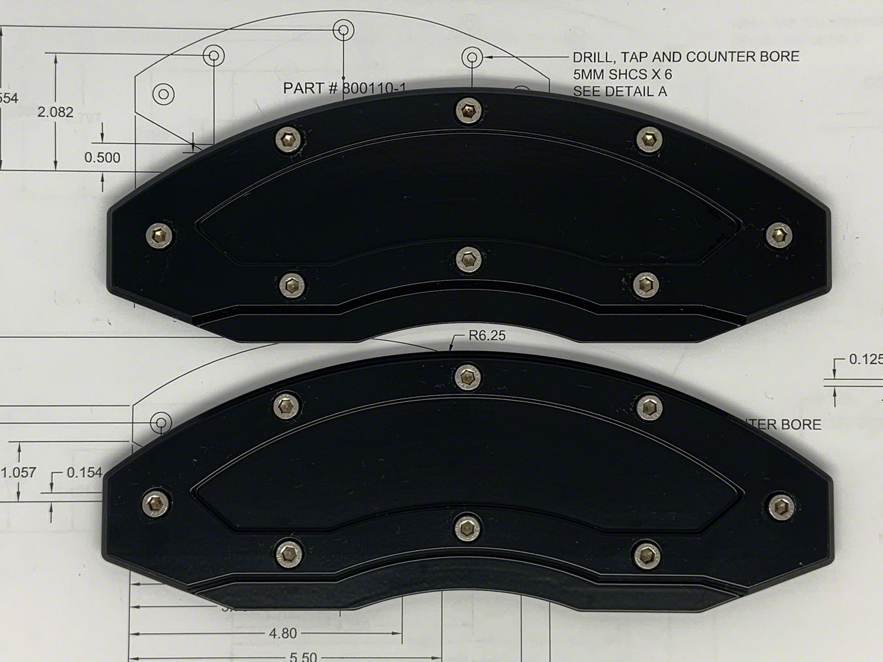 Apex Overlay Gen III Brake Caliper Overlays; Black; Rear (97-24 F-150 w/ 18+ Inch Wheels)