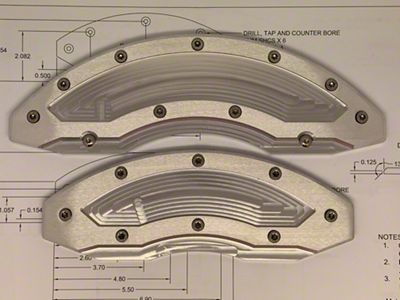 Apex Overlay Gen III Brake Caliper Overlays; Raw; Rear (97-25 F-150 w/ 18+ Inch Wheels)
