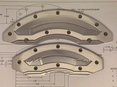 Apex Overlay Gen III Brake Caliper Overlays; Raw; Rear (03-24 RAM 2500 w/ 18+ Inch Wheels)