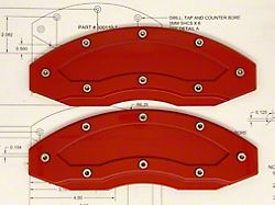 Apex Overlay Gen III Brake Caliper Overlays; Red; Rear (03-24 RAM 3500 SRW w/ 18+ Inch Wheels)