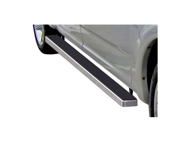 4-Inch iStep Running Boards; Hairline Silver (01-03 F-150 SuperCrew)