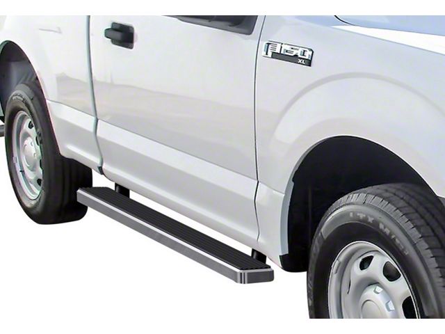 4-Inch iStep Running Boards; Hairline Silver (15-23 F-150 Regular Cab)