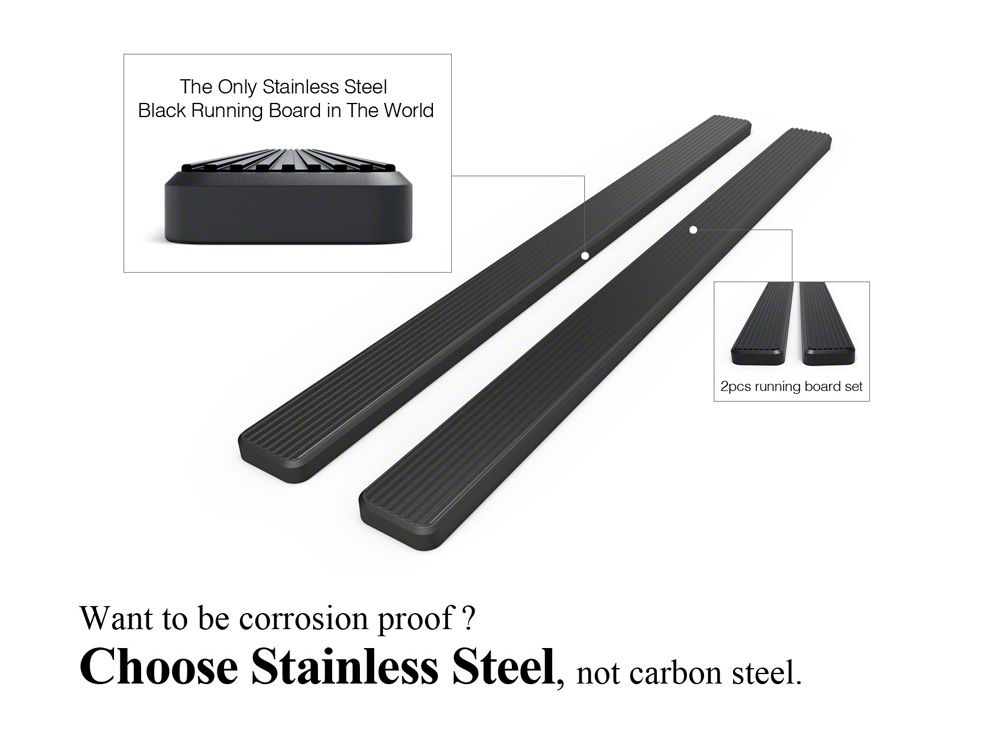 Silverado 1500 5-Inch iStep Running Boards; Black (99-06