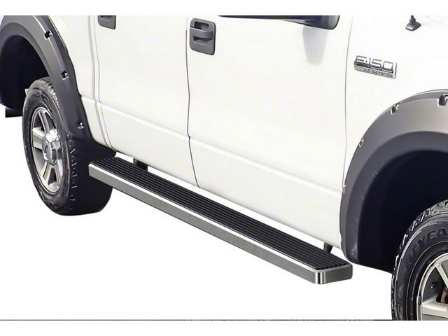 5-Inch iStep Running Boards; Hairline Silver (04-08 F-150 SuperCrew)