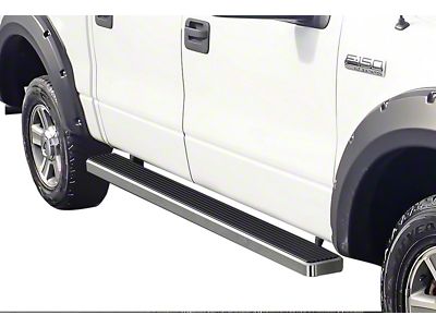 5-Inch iStep Running Boards; Hairline Silver (04-08 F-150 SuperCrew)