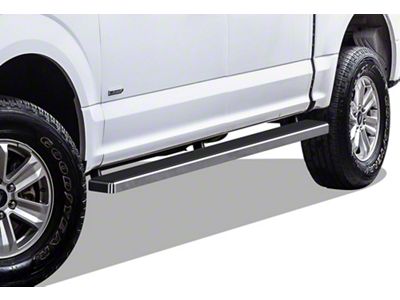 5-Inch iStep Running Boards; Hairline Silver (15-24 F-150 SuperCrew)