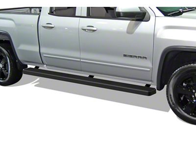 5-Inch iStep Wheel-to-Wheel Running Boards; Black (07-18 Sierra 1500 Extended/Double Cab)