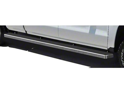 5-Inch iStep Wheel-to-Wheel Running Boards; Hairline Silver (07-18 Sierra 1500 Crew Cab)