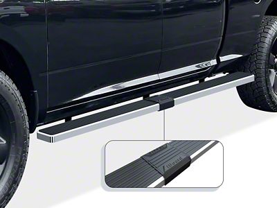 5-Inch iStep Wheel-to-Wheel Running Boards; Hairline Silver (09-18 RAM 1500 Quad Cab)