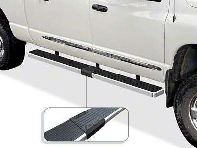 6-Inch iStep Running Boards; Hairline Silver (06-08 RAM 1500 Mega Cab)