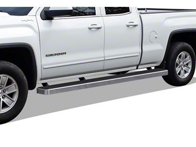 6-Inch iStep Wheel-to-Wheel Running Boards; Hairline Silver (07-18 Sierra 1500 Extended/Double Cab)