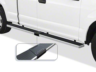 6-Inch iStep Wheel-to-Wheel Running Boards; Hairline Silver (15-24 F-150 SuperCab w/ 6-1/2-Foot Bed)