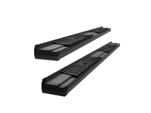 OE Style Running Boards; Black (07-18 Sierra 1500 Extended/Double Cab)