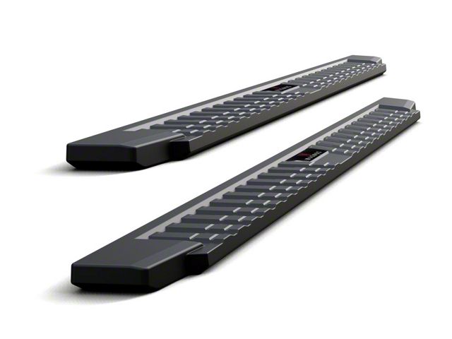T-Style Running Boards; Black (07-18 Sierra 1500 Extended/Double Cab)