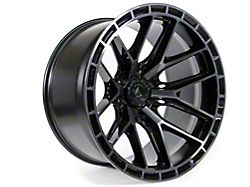 Arena Battle Glossy Black with Machined DDT Face and Lip 6-Lug Wheel; 22x10; -18mm Offset (07-13 Sierra 1500)