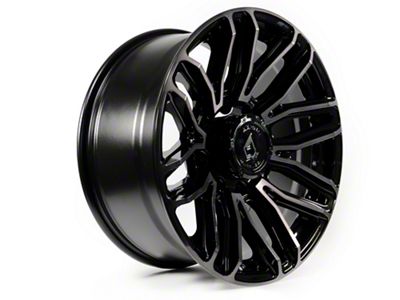 Arena Supreme Glossy Black with Brushed DDT Face Clear 8-Lug Wheel; 20x9; 0mm Offset (11-14 Sierra 2500 HD)
