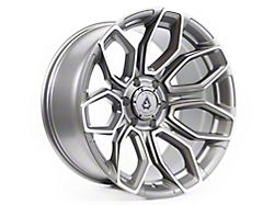 Arena Cobra Texture Gun Metal Machine Clear Coat 6-Lug Wheel; 22x10; -18mm Offset (14-18 Sierra 1500)