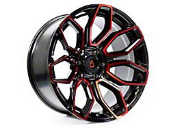 Arena Cobra Glossy Black Machine with Red Tint 6-Lug Wheel; 20x9; 20mm Offset (14-18 Silverado 1500)