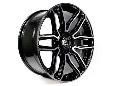 Arena Supreme Glossy Black with Brushed DDT Face Clear 6-Lug Wheel; 20x9; 20mm Offset (14-18 Silverado 1500)