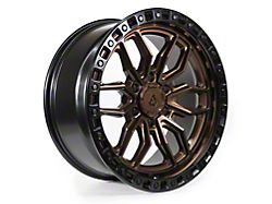 Arena Hustle Smoked Bronze Center with Satin Black Lip 6-Lug Wheel; 20x10; -18mm Offset (15-20 Tahoe)
