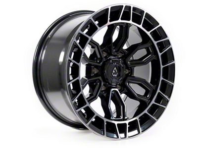 Arena Recon Glossy Black Center with Machined DDT Lip 6-Lug Wheel; 20x9; 1mm Offset (19-23 Ranger)