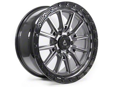 Arena Trek Glossy Gun Metal Center with Glossy Black Lip 6-Lug Wheel; 17x9; -12mm Offset (19-23 Ranger)