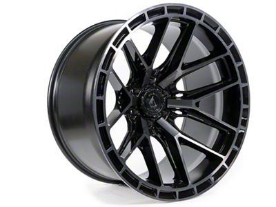 Arena Battle Glossy Black with Machined DDT Face and Lip 6-Lug Wheel; 20x9; 1mm Offset (19-25 Silverado 1500)