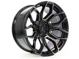Arena Cobra Glossy Black with Brushed DDT Face Clear 6-Lug Wheel; 22x10; -18mm Offset (23-25 Canyon)