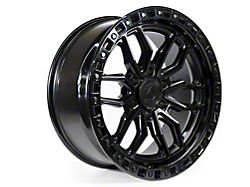 Arena Hustle Satin Black Center with Glossy Black Lip 6-Lug Wheel; 20x10; -18mm Offset (21-25 F-150)