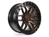 Arena Hustle Smoked Bronze Center with Satin Black Lip 6-Lug Wheel; 17x9; -12mm Offset (21-25 F-150)