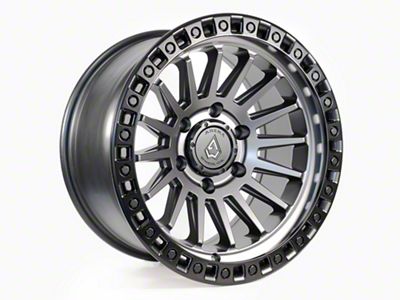 Arena Mesa Satin Gunmetal Center with Satin Black Lip 6-Lug Wheel; 17x9; -12mm Offset (21-25 F-150)