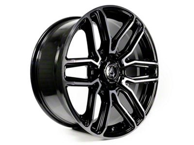 Arena Supreme Glossy Black with Brushed DDT Face Clear 6-Lug Wheel; 22x9.5; 20mm Offset (21-25 F-150)