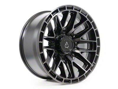 Arena Battle Glossy Black with Machined DDT Face and Lip 8-Lug Wheel; 20x10; -18mm Offset (23-25 F-250 Super Duty)