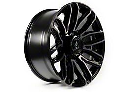 Arena Supreme Glossy Black with Brushed DDT Face Clear 8-Lug Wheel; 20x9; 0mm Offset (03-09 RAM 2500)